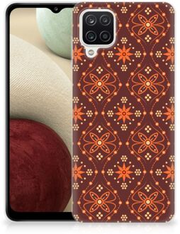 B2Ctelecom Smartphone hoesje Samsung Galaxy A12 Leuk Case Batik Brown