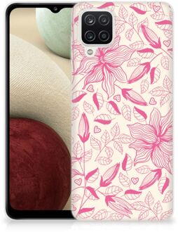 B2Ctelecom Smartphone hoesje Samsung Galaxy A12 Silicone Case Roze Bloemen