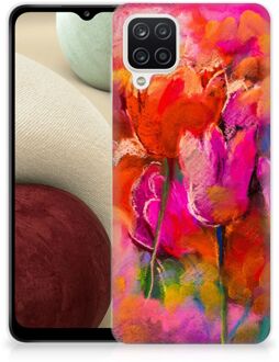 B2Ctelecom Smartphone hoesje Samsung Galaxy A12 Silicone Case Tulips