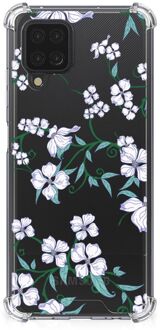 B2Ctelecom Smartphone hoesje Samsung Galaxy A12 Siliconen Hoesje met transparante rand Blossom White