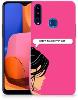 B2Ctelecom Smartphone hoesje Samsung Galaxy A20s Back Case Siliconen Hoesje Woman Don't Touch My Phone