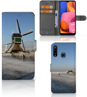 B2Ctelecom Smartphone Hoesje Samsung Galaxy A20s Boekhoesje Tekst Schaatsers