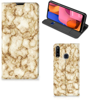 B2Ctelecom Smartphone Hoesje Samsung Galaxy A20s Book Cover Marmer Goud