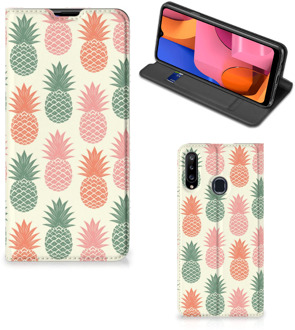 B2Ctelecom Smartphone Hoesje Samsung Galaxy A20s Leuk Bookcase Ananas