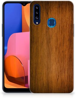 B2Ctelecom Smartphone hoesje Samsung Galaxy A20s Leuk Case Super als Vaderdag Cadeaus Donker Hout