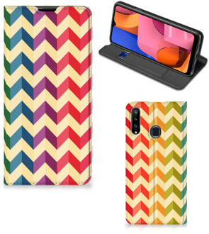 B2Ctelecom Smartphone Hoesje Samsung Galaxy A20s Leuk Telefoonhoesje Zigzag Color