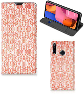 B2Ctelecom Smartphone Hoesje Samsung Galaxy A20s Mobiel Hoesje Pattern Orange