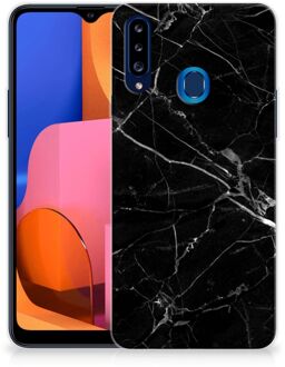 B2Ctelecom Smartphone hoesje Samsung Galaxy A20s Transparant Hoesje Marmer Zwart