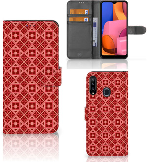 B2Ctelecom Smartphone Hoesje Samsung Galaxy A20s Wallet Book Case Batik Red