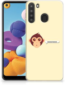 B2Ctelecom Smartphone hoesje Samsung Galaxy A21 Back Case Siliconen Hoesje met Foto Aap