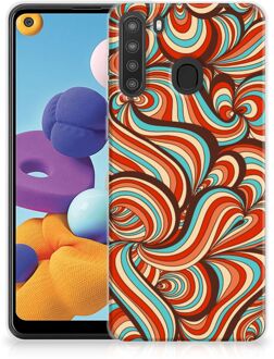 B2Ctelecom Smartphone hoesje Samsung Galaxy A21 Back Case Siliconen Hoesje Retro