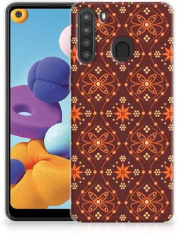 B2Ctelecom Smartphone hoesje Samsung Galaxy A21 Leuk Case Batik Brown