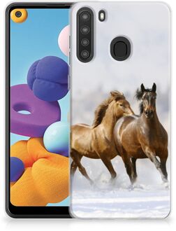 B2Ctelecom Smartphone hoesje Samsung Galaxy A21 TPU Case Paarden