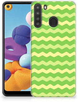 B2Ctelecom Smartphone hoesje Samsung Galaxy A21 TPU Case Waves Green