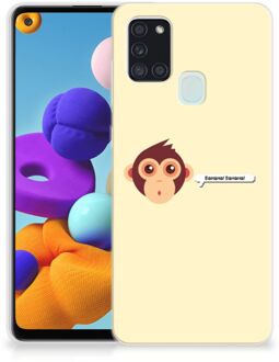 B2Ctelecom Smartphone hoesje Samsung Galaxy A21s Back Case Siliconen Hoesje met Foto Aap