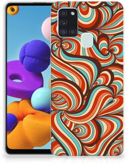 B2Ctelecom Smartphone hoesje Samsung Galaxy A21s Back Case Siliconen Hoesje Retro