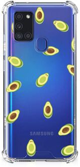 B2Ctelecom Smartphone hoesje Samsung Galaxy A21s Backcase TPU Siliconen Hoesje met transparante rand Avocado