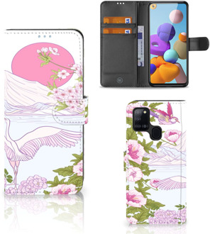 B2Ctelecom Smartphone Hoesje Samsung Galaxy A21s Book Style Case Bird Standing