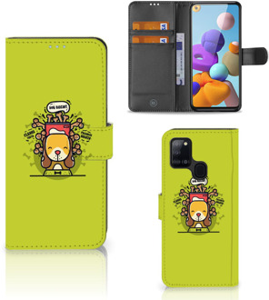 B2Ctelecom Smartphone Hoesje Samsung Galaxy A21s Flipcover Doggy Biscuit