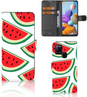 B2Ctelecom Smartphone Hoesje Samsung Galaxy A21s Foto Hoesje ontwerpen Originele Cadeaus Watermelons