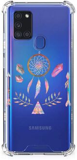 B2Ctelecom Smartphone hoesje Samsung Galaxy A21s Mobiel Case met transparante rand Boho Dreamcatcher