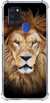 B2Ctelecom Smartphone hoesje Samsung Galaxy A21s Smartphone Hoesje met foto met transparante rand Leeuw