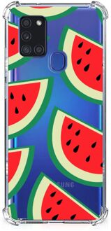 B2Ctelecom Smartphone hoesje Samsung Galaxy A21s Telefoonhoesje met tekst met transparante rand Watermelons