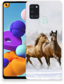 B2Ctelecom Smartphone hoesje Samsung Galaxy A21s TPU Case Paarden