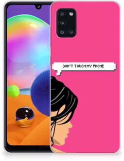 B2Ctelecom Smartphone hoesje Samsung Galaxy A31 Back Case Siliconen Hoesje Woman Don't Touch My Phone