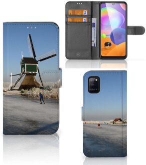 B2Ctelecom Smartphone Hoesje Samsung Galaxy A31 Boekhoesje Tekst Schaatsers