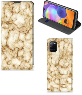 B2Ctelecom Smartphone Hoesje Samsung Galaxy A31 Book Cover Marmer Goud