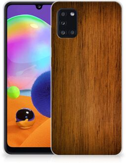 B2Ctelecom Smartphone hoesje Samsung Galaxy A31 Leuk Case Super als Vaderdag Cadeaus Donker Hout