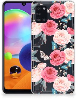 B2Ctelecom Smartphone hoesje Samsung Galaxy A31 Telefoontas Butterfly Roses