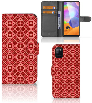 B2Ctelecom Smartphone Hoesje Samsung Galaxy A31 Wallet Book Case Batik Red