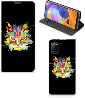 B2Ctelecom Smartphone Hoesje Samsung Galaxy A31 Wallet Case Leuke Verjaardagscadeaus Cat Color