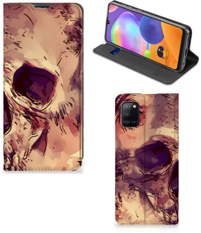 B2Ctelecom Smartphone Hoesje Samsung Galaxy A31 Wallet Case Skullhead