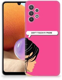 B2Ctelecom Smartphone hoesje Samsung Galaxy A32 4G Back Case Siliconen Hoesje Woman Don't Touch My Phone