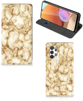 B2Ctelecom Smartphone Hoesje Samsung Galaxy A32 4G Book Cover Marmer Goud