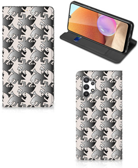 B2Ctelecom Smartphone Hoesje Samsung Galaxy A32 4G Book Wallet Case Salamander Grey