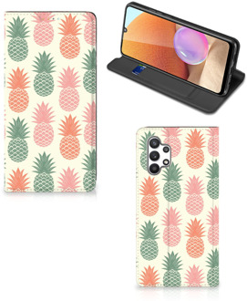 B2Ctelecom Smartphone Hoesje Samsung Galaxy A32 4G Leuk Bookcase Ananas