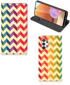 B2Ctelecom Smartphone Hoesje Samsung Galaxy A32 4G Leuk Telefoonhoesje Zigzag Color