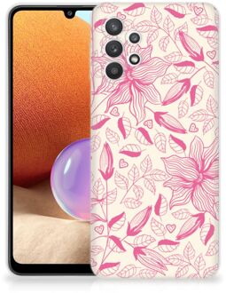 B2Ctelecom Smartphone hoesje Samsung Galaxy A32 4G Silicone Case Roze Bloemen