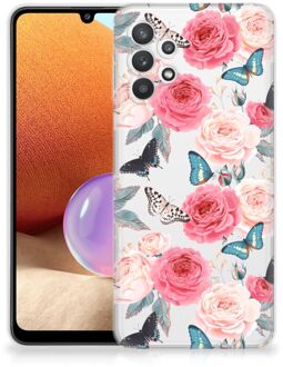 B2Ctelecom Smartphone hoesje Samsung Galaxy A32 4G Telefoontas Butterfly Roses