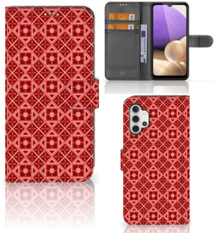 B2Ctelecom Smartphone Hoesje Samsung Galaxy A32 4G Wallet Book Case Batik Red