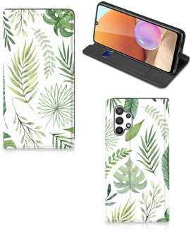 B2Ctelecom Smartphone Hoesje Samsung Galaxy A32 4G Wallet Book Case Bladeren