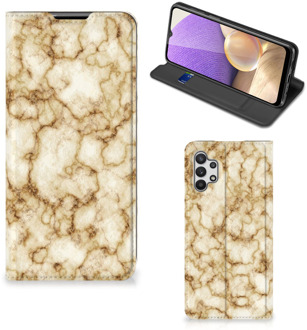 B2Ctelecom Smartphone Hoesje Samsung Galaxy A32 5G Book Cover Marmer Goud