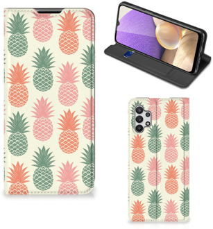 B2Ctelecom Smartphone Hoesje Samsung Galaxy A32 5G Leuk Bookcase Ananas