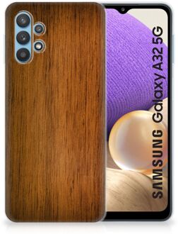 B2Ctelecom Smartphone hoesje Samsung Galaxy A32 5G Leuk Case Super als Vaderdag Cadeaus Donker Hout