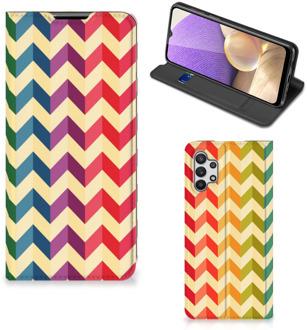 B2Ctelecom Smartphone Hoesje Samsung Galaxy A32 5G Leuk Telefoonhoesje Zigzag Color