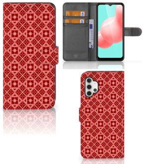 B2Ctelecom Smartphone Hoesje Samsung Galaxy A32 5G Wallet Book Case Batik Red